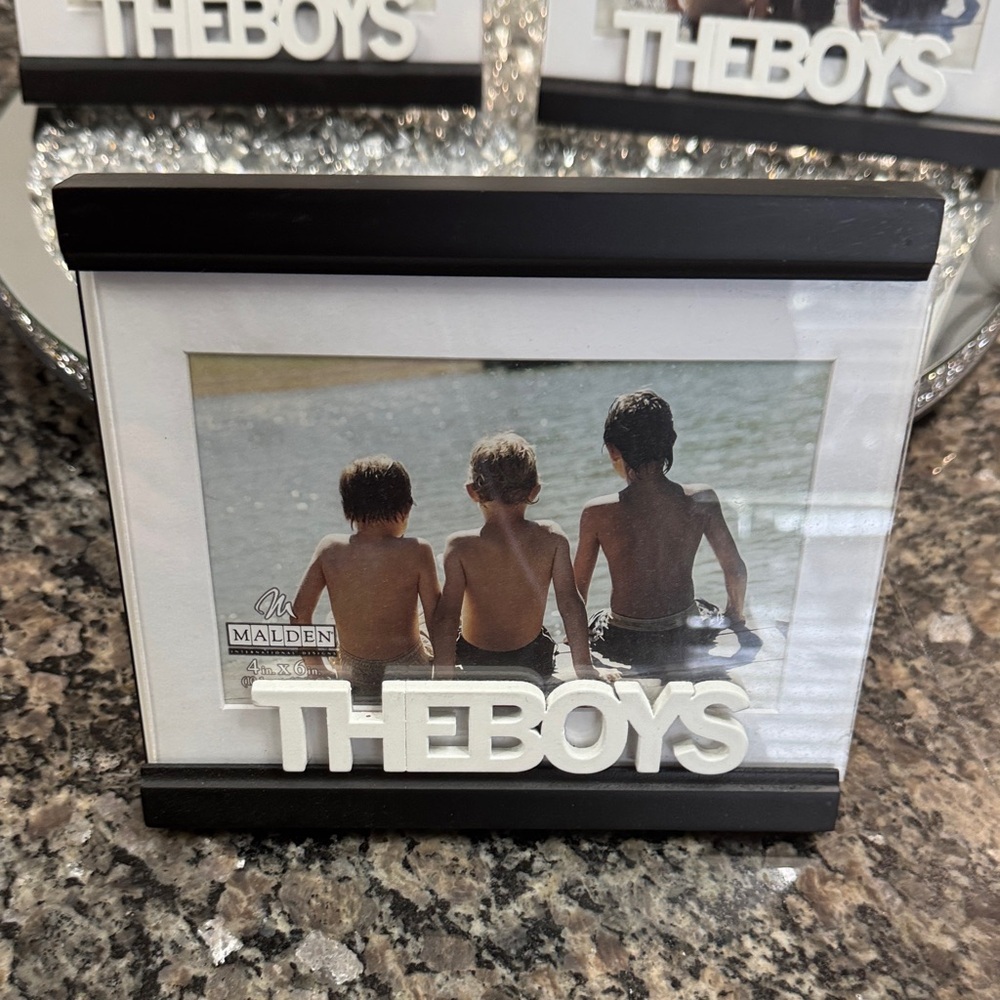 Malden Black and Silver 'The Boys' Photo picture Frame NWT set of 3 - Picture 2 of 7